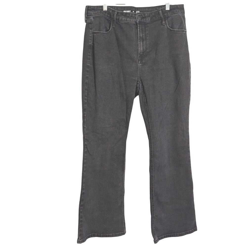 Old Navy Womens High Rise Flare Jeans Black Wash Size‎ 16 Denim Pants